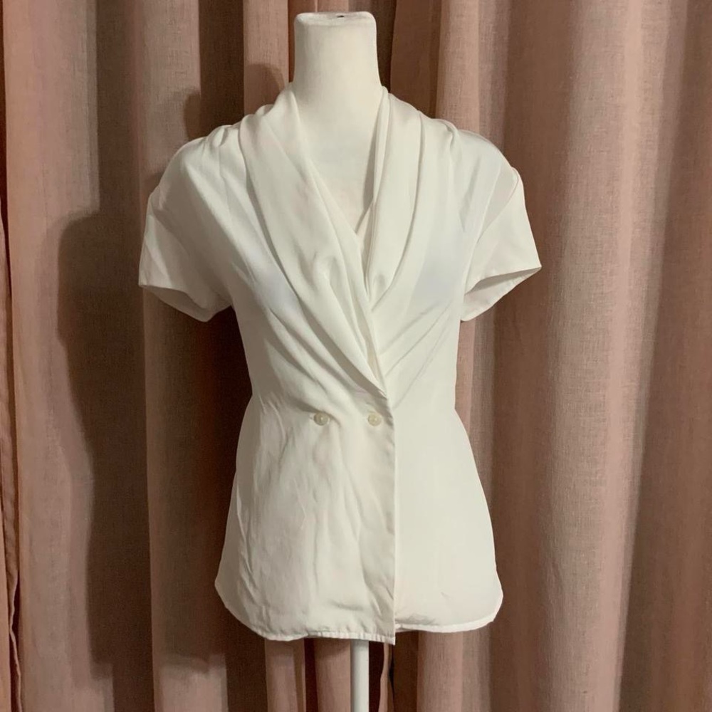 white y2k button  blouse office